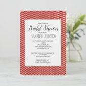 Silver en Red Chevron Stripes Vrijgezellenfeest Kaart (Staand voorkant)