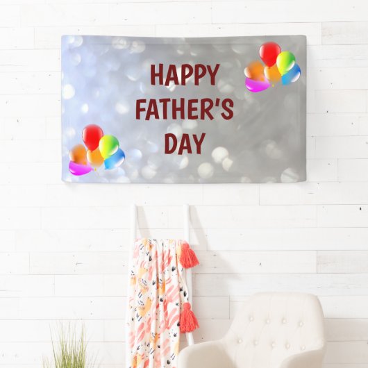 Silver en Red Happy vaderdag Spandoek (Insitu)