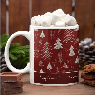 Silver- en Red-kerstboombos Koffiemok