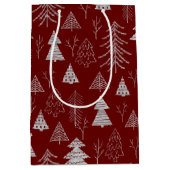 Silver- en Red-kerstboombos Medium Cadeauzakje (Voorkant)