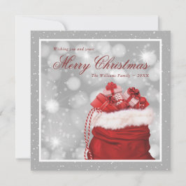 Silver- en Red-kerstfeestkaarten Feestdagenkaart