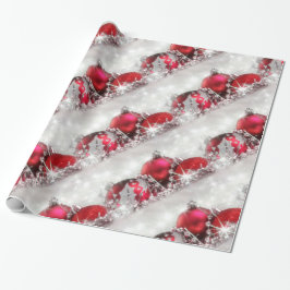 Silver- en Red-kerstpapier Cadeaupapier
