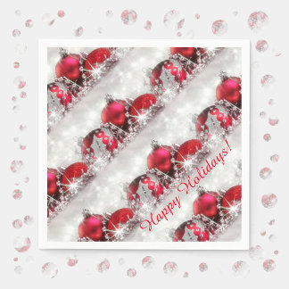 Silver- en Red-kerstpapier servetten