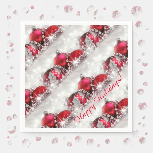 Silver- en Red-kerstpapier servetten