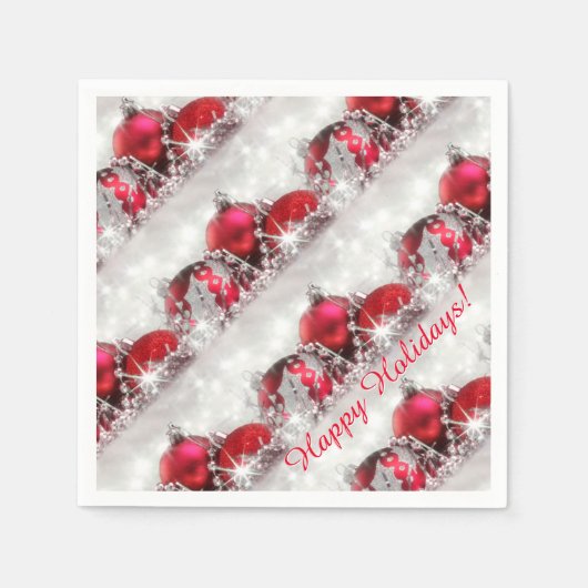 Silver- en Red-kerstpapier servetten (Voorkant)