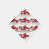 Silver- en Red-kerstpapier servetten (Hoek)