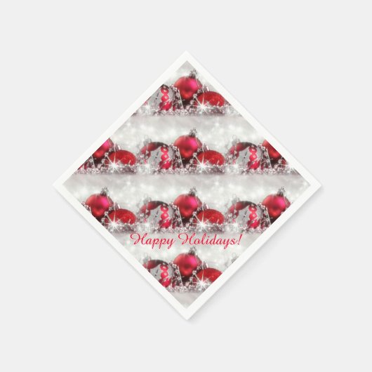 Silver- en Red-kerstpapier servetten (Hoek)