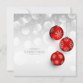 Silver- en Red Merry-kerst | Uitnodiging (Voorkant)