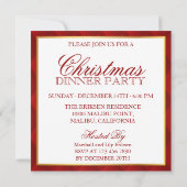 Silver- en Red Merry-kerst | Uitnodiging (Achterkant)