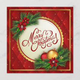 Silver- en Red Merry-kerst | Uitnodiging