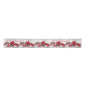Silver en Red Merry kerstsatin Ribbon Satijnen Lint (Voorkant)