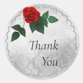 Silver en Red Rose bruiloft Sticker