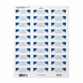 Silver en Royal Blue Rozen Crown Return Address Etiket (Full Sheet)