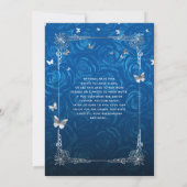Silver en Royal Blue Rozen Elegant Quinceanera Kaart (Achterkant)