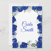 Silver en Royal Blue Rozen Quinceañera Uitnodiging (Achterkant)