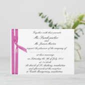 Silver- en roze metalen uitnodiging (Staand voorkant)