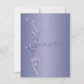 Silver en Violet Floral Reply Kaart (Voorkant)