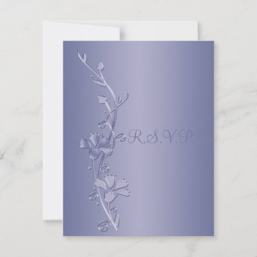 Silver en Violet Floral Reply Kaart (Voorkant)