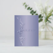 Silver en Violet Floral Reply Kaart (Staand voorkant)