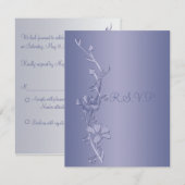Silver en Violet Floral Reply Kaart (Voorkant / Achterkant)