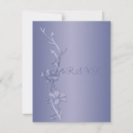 Silver en Violet Floral Reply Kaart