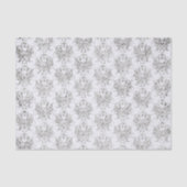 Silver en White Damask Tissuepapier (Voorkant)