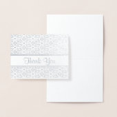Silver en White Floral Pattern Dank u Folie Kaarten (Display)