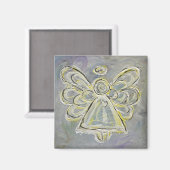 Silver en White Light Angel Magnet (Voorkant / Achterkant)
