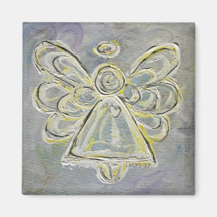 Silver en White Light Angel Magnet