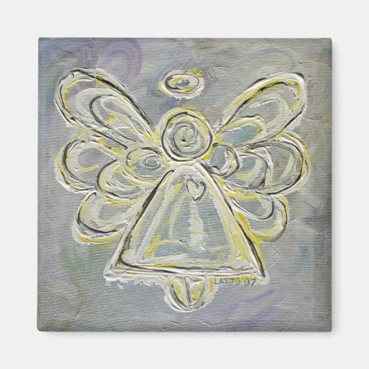 Silver en White Light Angel Magnet (Voorkant)