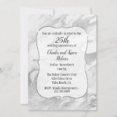 Silver en White Marged Jubileum Invitation Kaart (Voorkant)