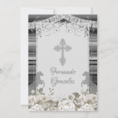 Silver en White Mexican Baptism & First Birthday Kaart (Achterkant)