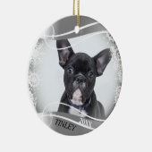 Silver en White Snowflake Lijst - DIY Foto Keramisch Ornament (Rechts)