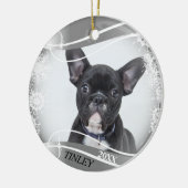 Silver en White Snowflake Lijst - DIY Foto Keramisch Ornament (Links)