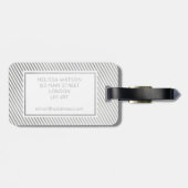 Silver en White Striped Bagagelabel (Achterkant horizontaal)