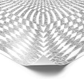 Silver en White vervormd geplooid Patroon Foto Afdruk (Hoek)