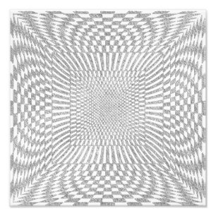 Silver en White vervormd geplooid Patroon Foto Afdruk