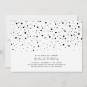 Silver- en zwarte ballonnen | Jongen 1e verjaardag Kaart (Achterkant)