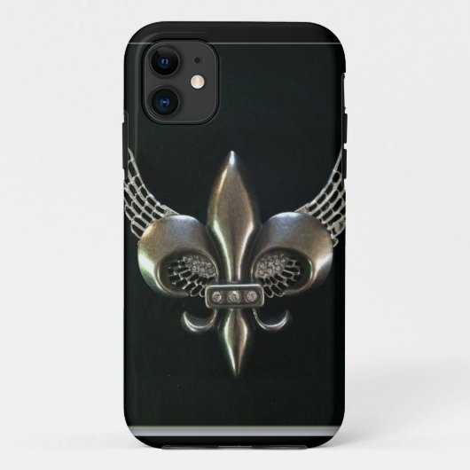SILVER EN ZWARTE FLEUR-DE-LIS Case-Mate iPhone CASE (Achterkant)