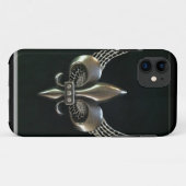 SILVER EN ZWARTE FLEUR-DE-LIS Case-Mate iPhone CASE (Achterkant (horizontaal))