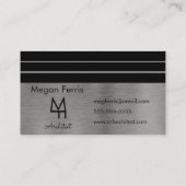 Silver- en zwarte minimalistisch visitekaartje (Achterkant)