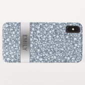 Silver Encruonds Diamonds Glitter Case-Mate iPhone Case (Achterkant (horizontaal))