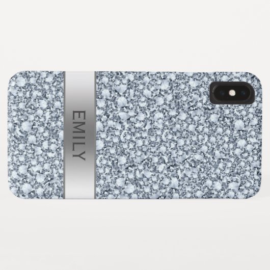 Silver Encruonds Diamonds Glitter Case-Mate iPhone Case (Achterkant (horizontaal))