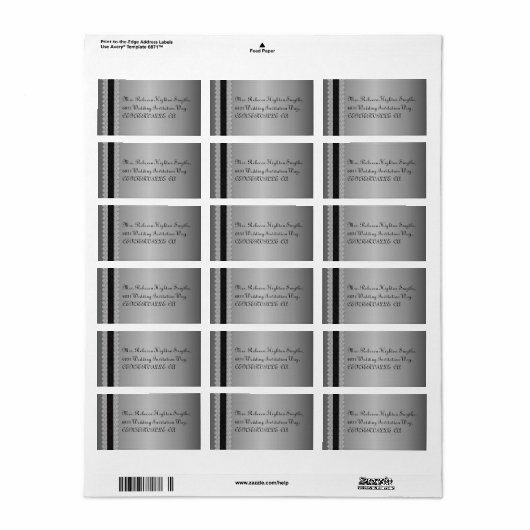 Silver Engraved Kijk Wedding Etiket (Full Sheet)