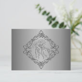 Silver Engraved Kijk Wedding RSVP (Staand voorkant)