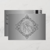 Silver Engraved Kijk Wedding RSVP (Voorkant / Achterkant)