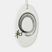 Silver enso met Kanji - harmony Keramisch Ornament (Rechts)