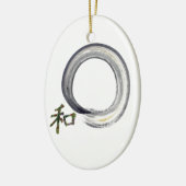 Silver enso met Kanji - harmony Keramisch Ornament (Links)