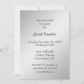 Silver Equine Birthday Party Invitation Kaart (Achterkant)