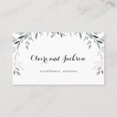Silver Eucalyptu Greenery Wedding RSVP Online Kaar Visitekaartje (Achterkant)